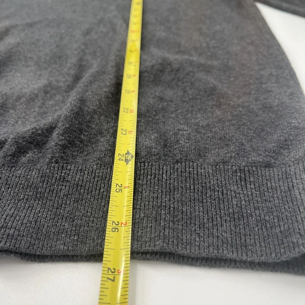 Wallin & Bros Mens 100% Cotton Sweater 1/4‎ Zip Gray Pullover Long Sleeve Medium